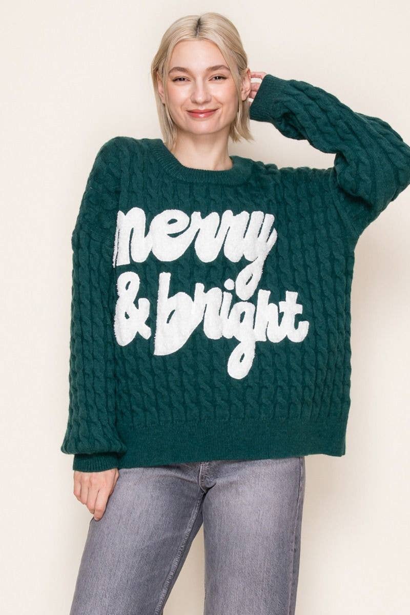 Merry & Bright Green Pullover