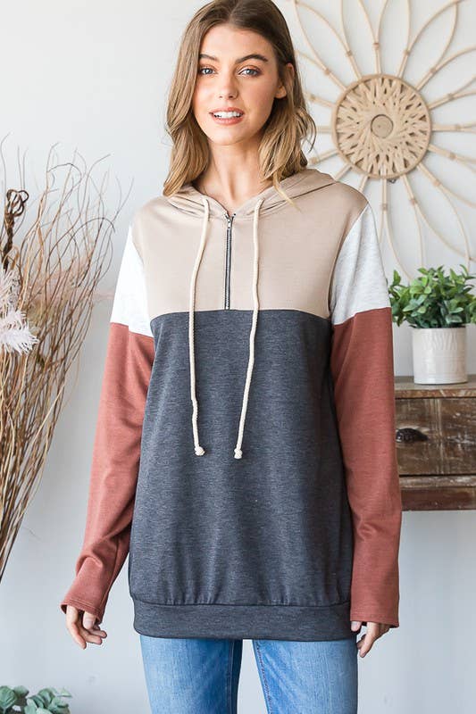 Cozy Colorblock Hooded Pullover