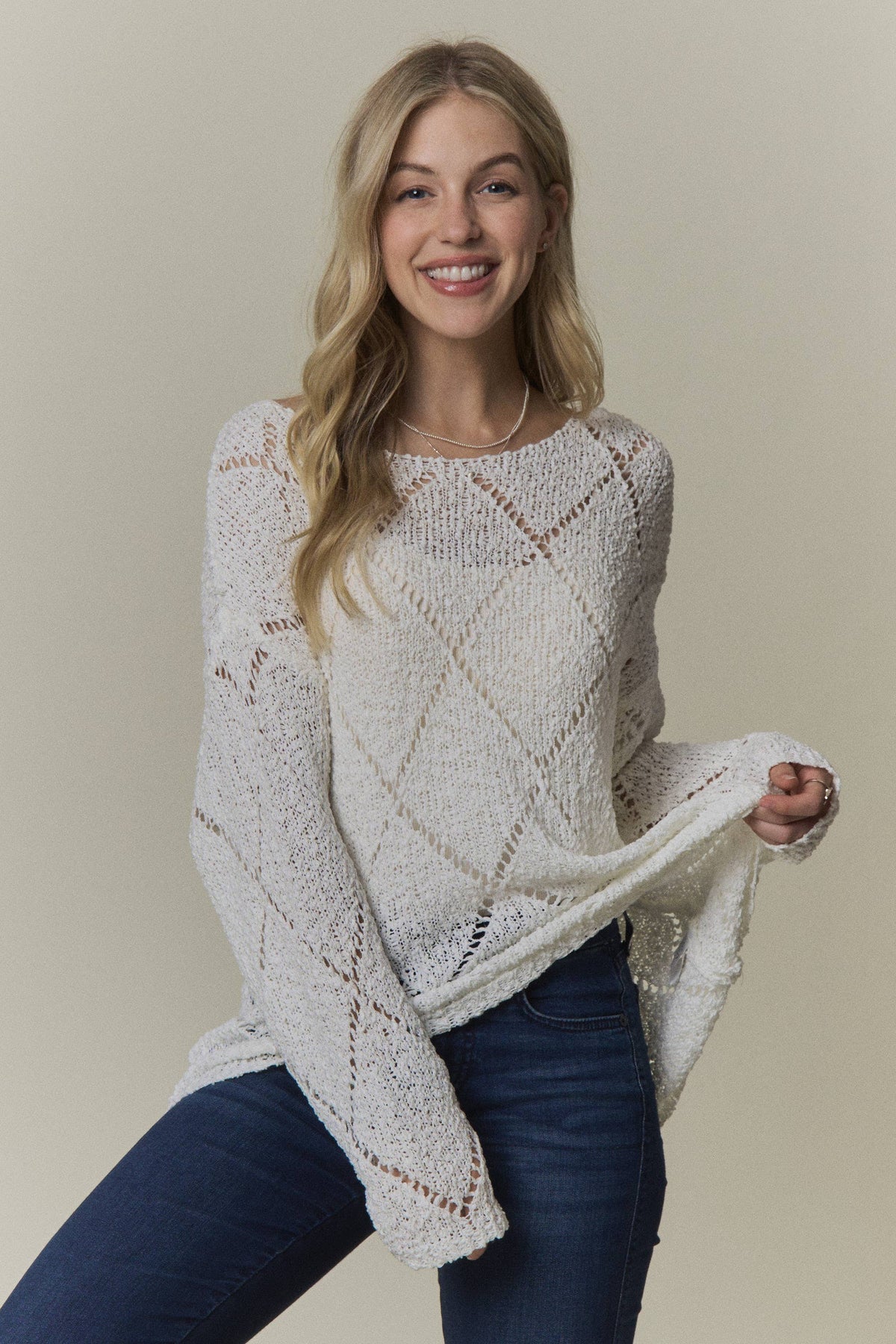 Falling for You Diamond Knit Sweater
