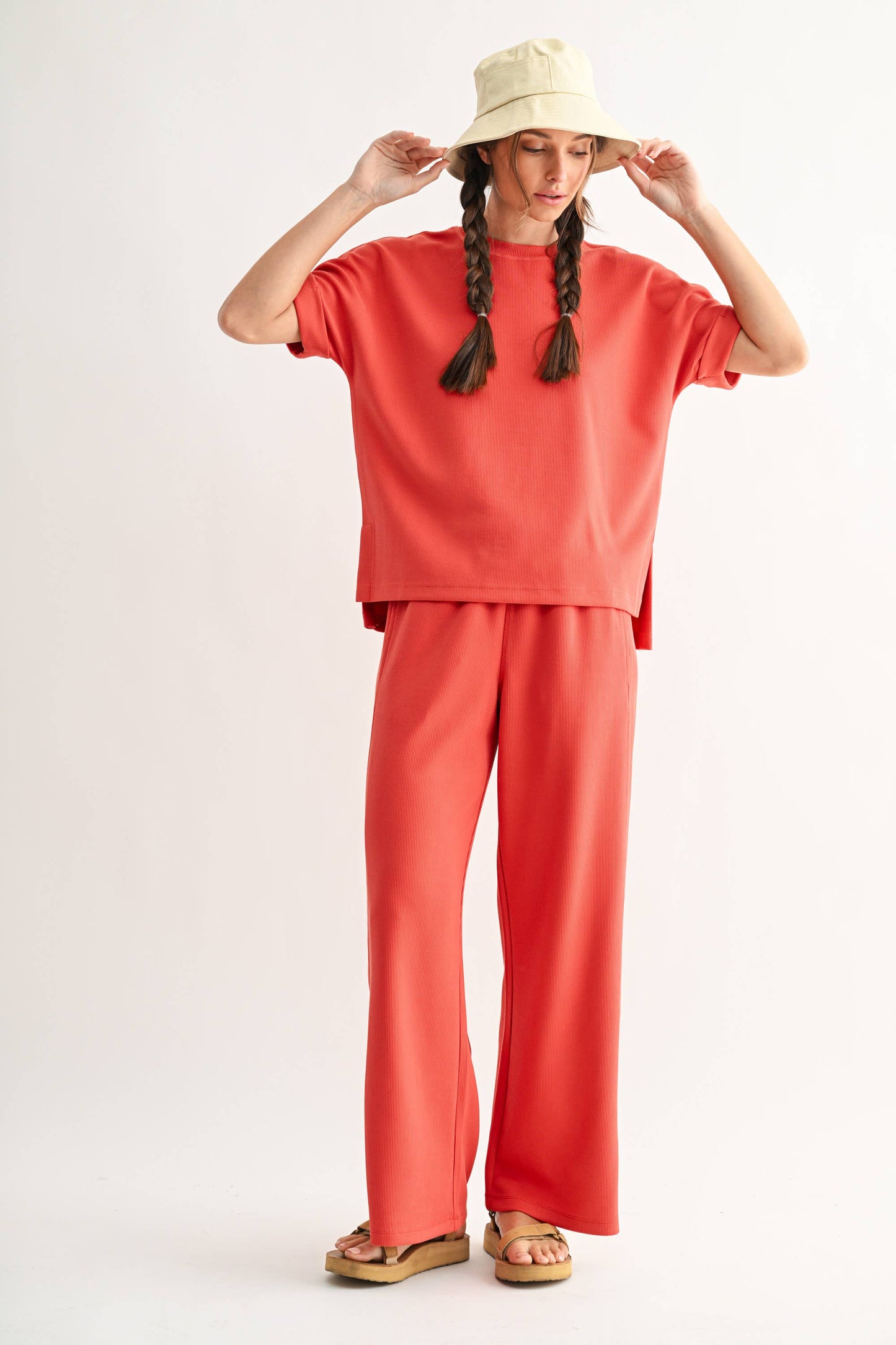 Luxe Sand Wash Rib Lounge Tee
