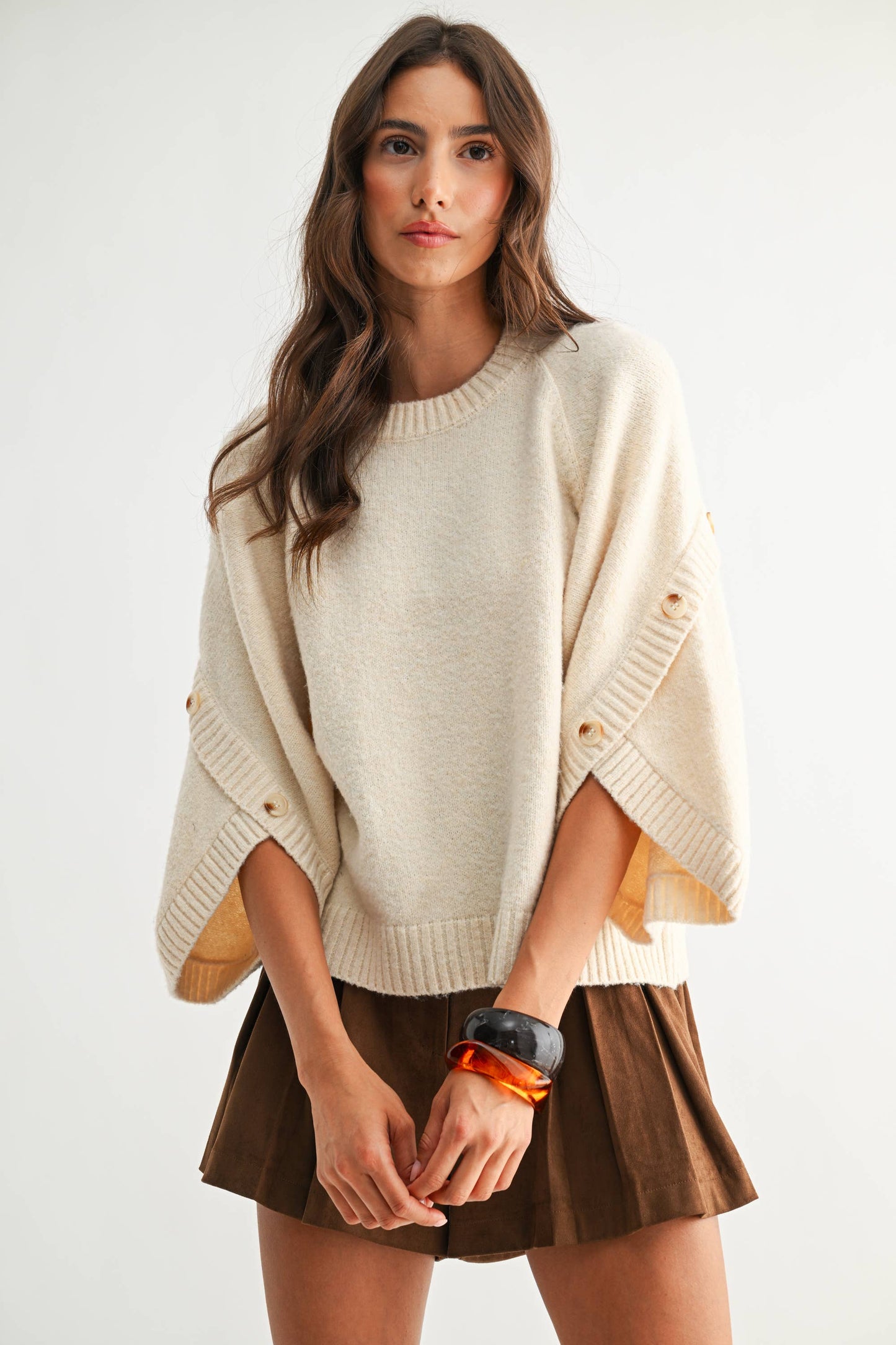 Crossover Button Sweater