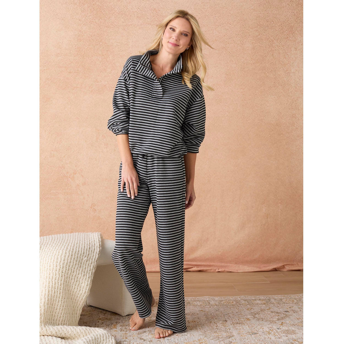 Cozymaxx Quilt Quarter Zip Long Sleeve