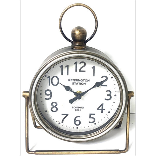 Metal Table Clock With Hook