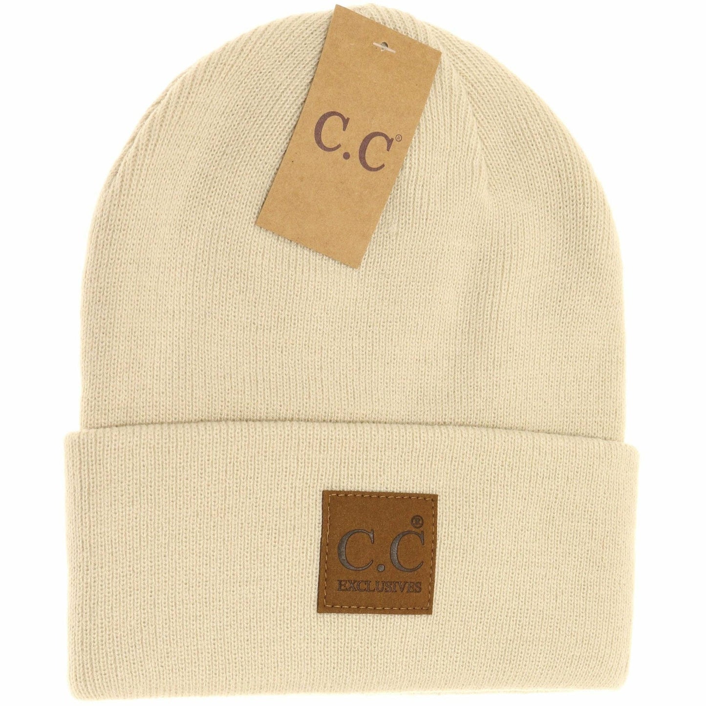 Beige CC Logo Beanie