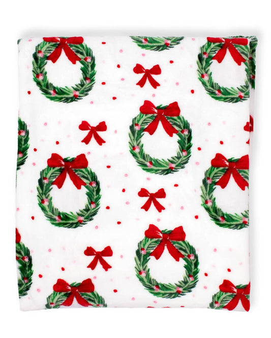 Clara Wreath Throw   Red/Green   50x60