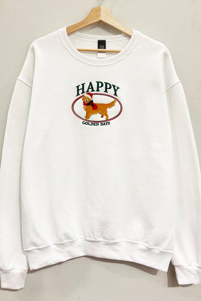 Happy Golden Days Embroidered Sweatshirt