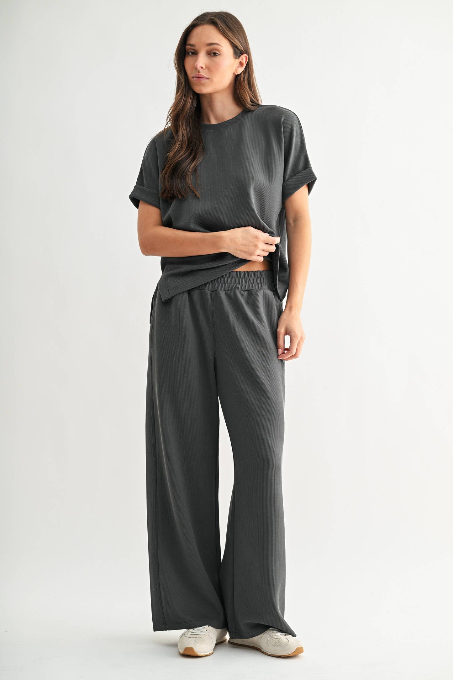Luxe Sand Wash Rib Lounge Tee