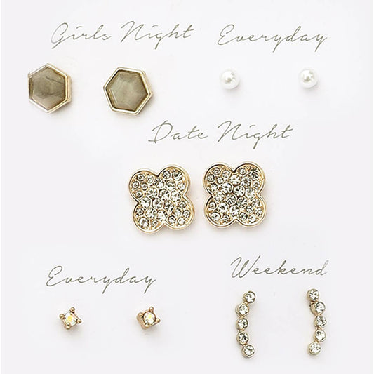 GD Stud Earrings Set Gift Box
