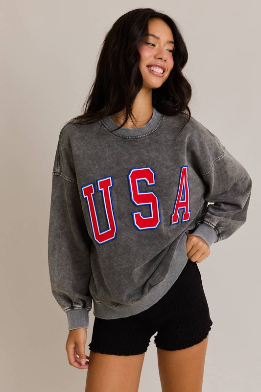 USA Acid Washed Crew