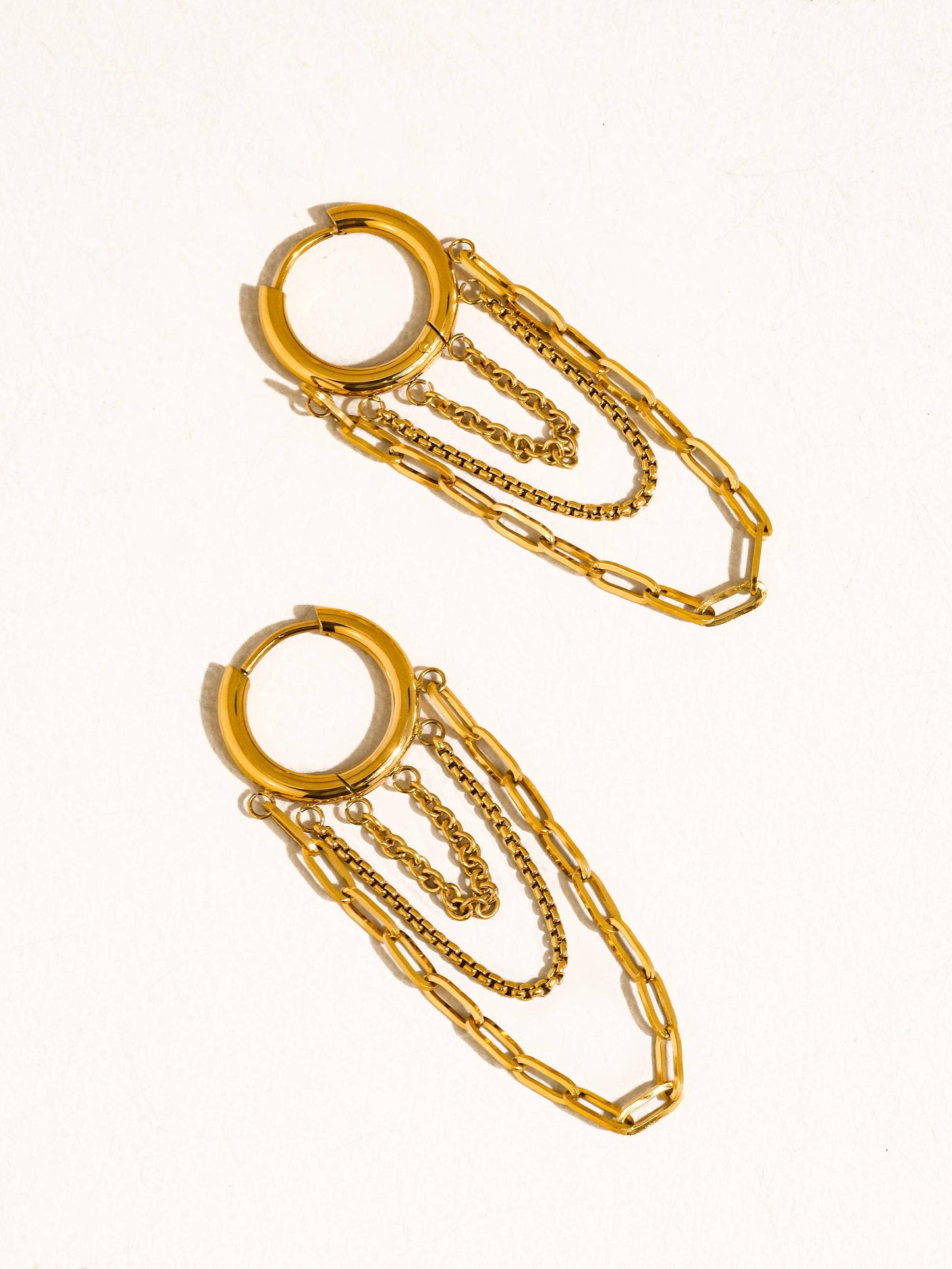 Vianne 18K Gold Chain Drop Earrings