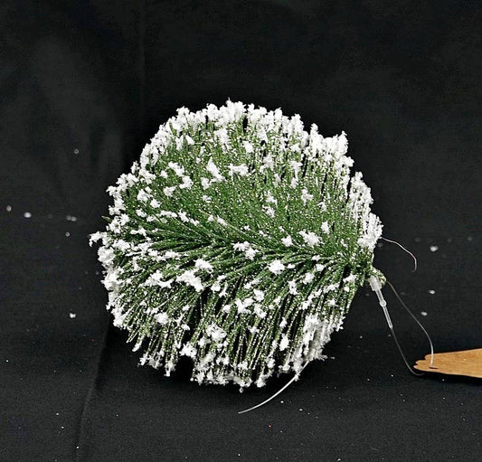 11211- 4in Snowy Brush Pine Ball-GR-