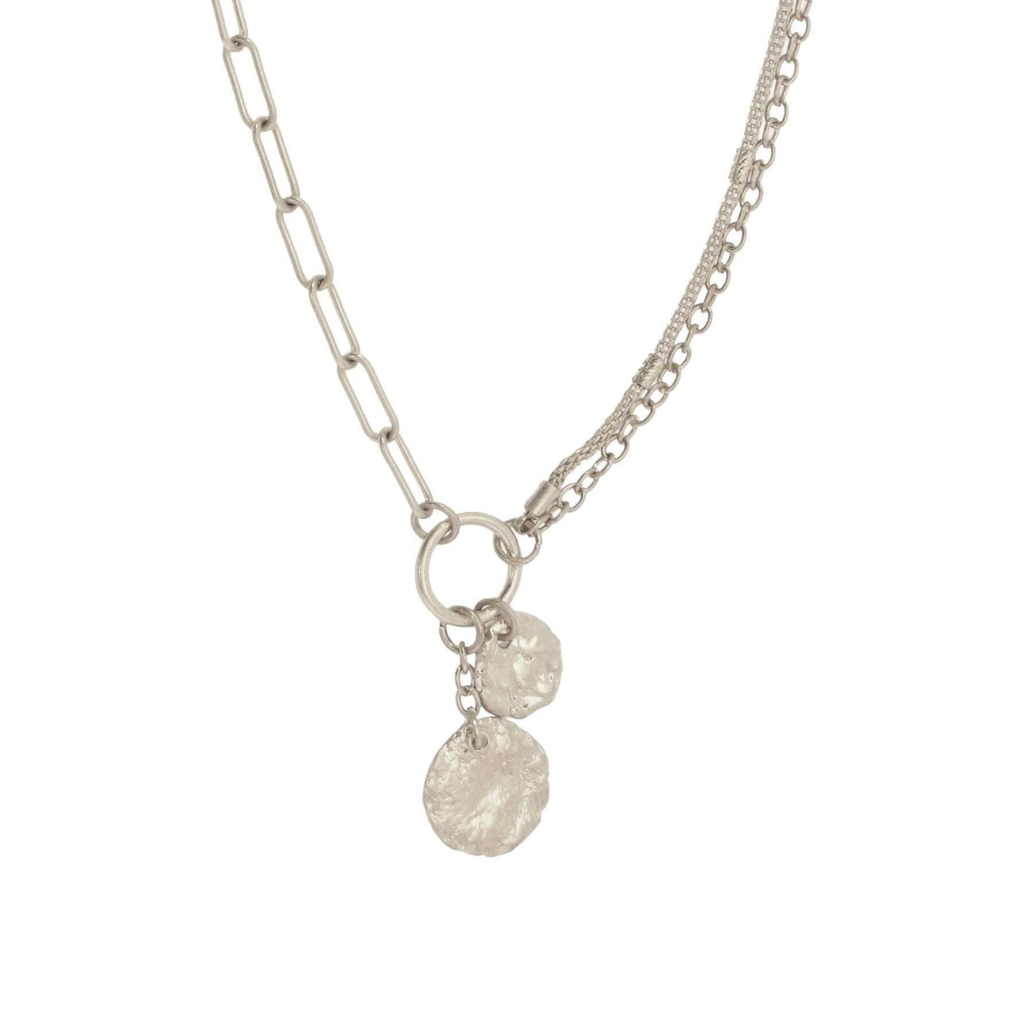 Mixed Chain Drop Pendant Necklace
