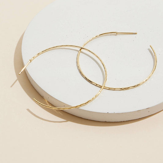 White Gold  Dainty Hoops