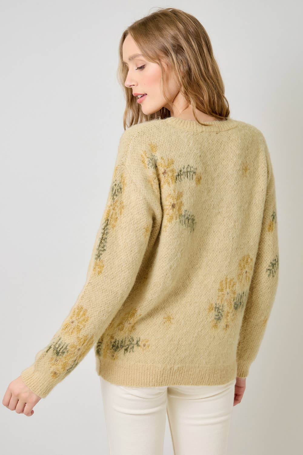 Winter Blues Floral Sweater