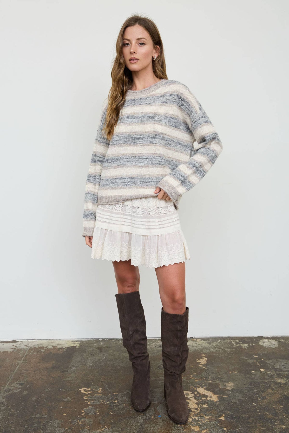 Boho Babe Striped Sweater