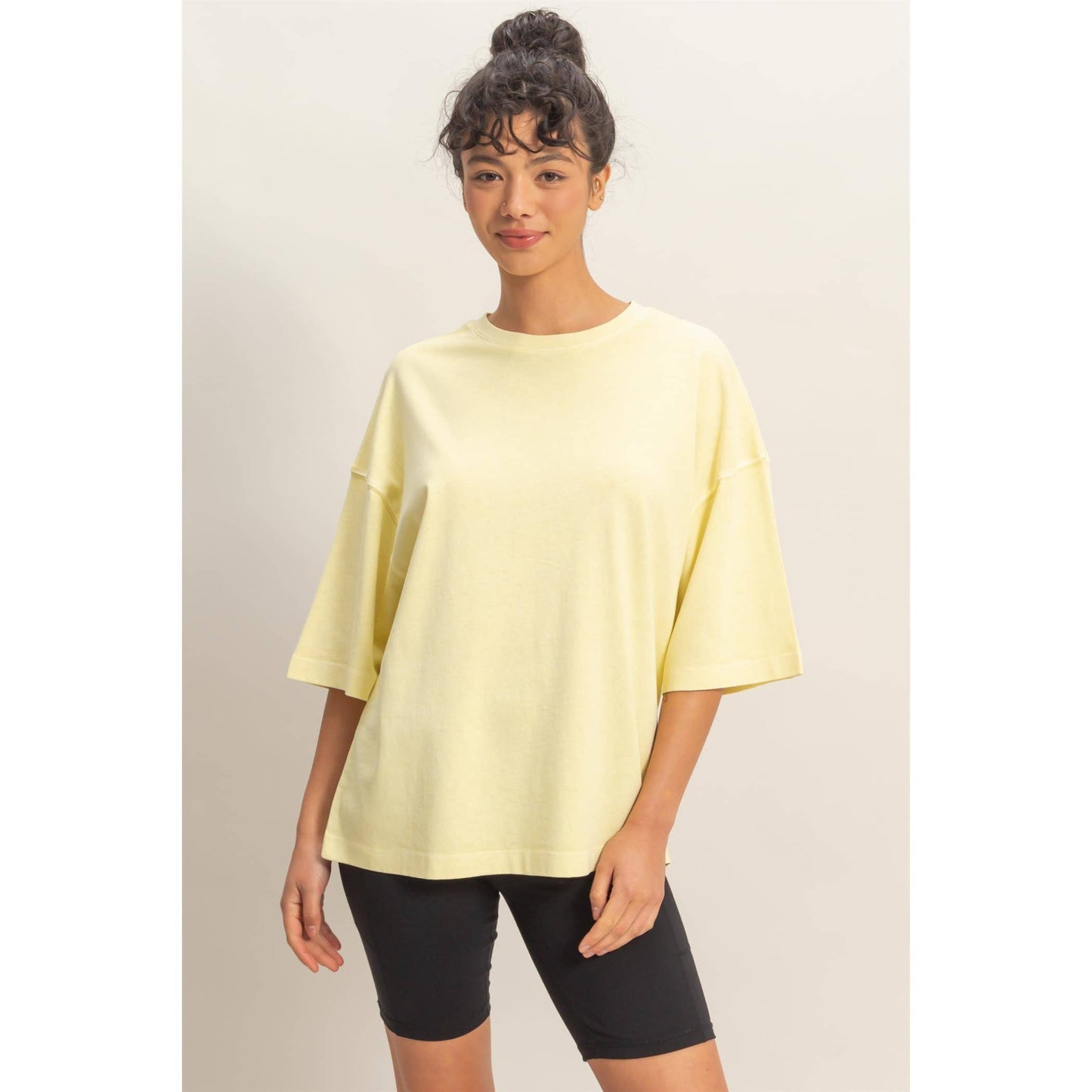 Pigment Dye Oversized Half-Sleeve T-Shirt