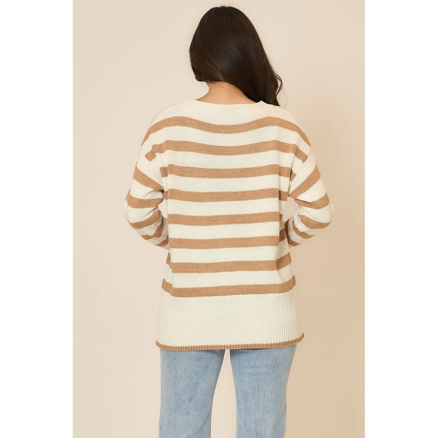 Striped Tunic Knit Sweater