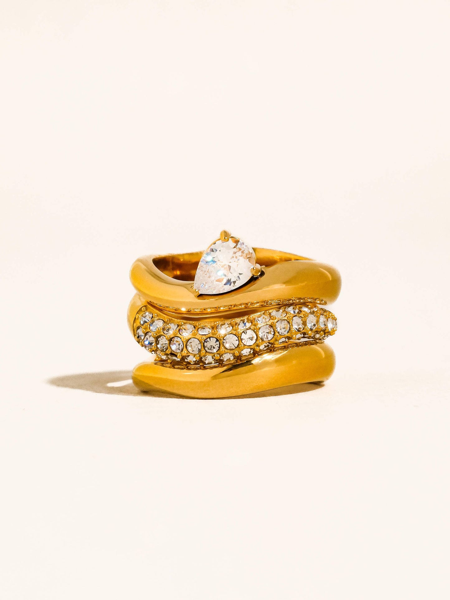 18K Gold Non-Tarnish Stackable Rings