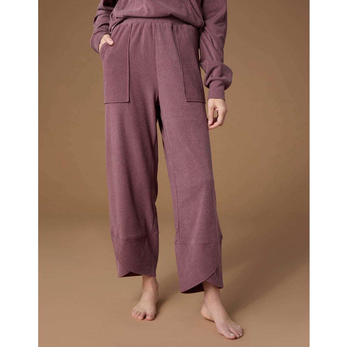 Weekend Brushed Scalloped Wide Leg Pants