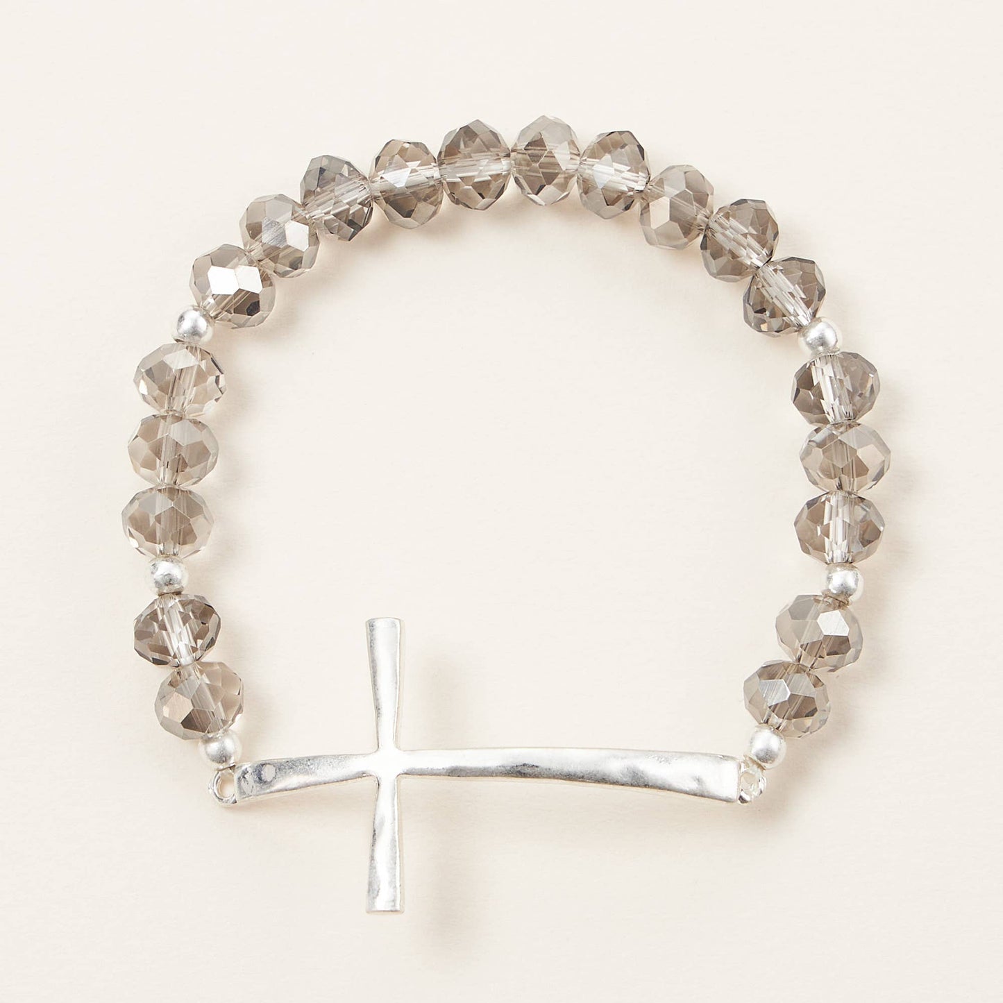 Cross Charm Glass Beaded Bracelet