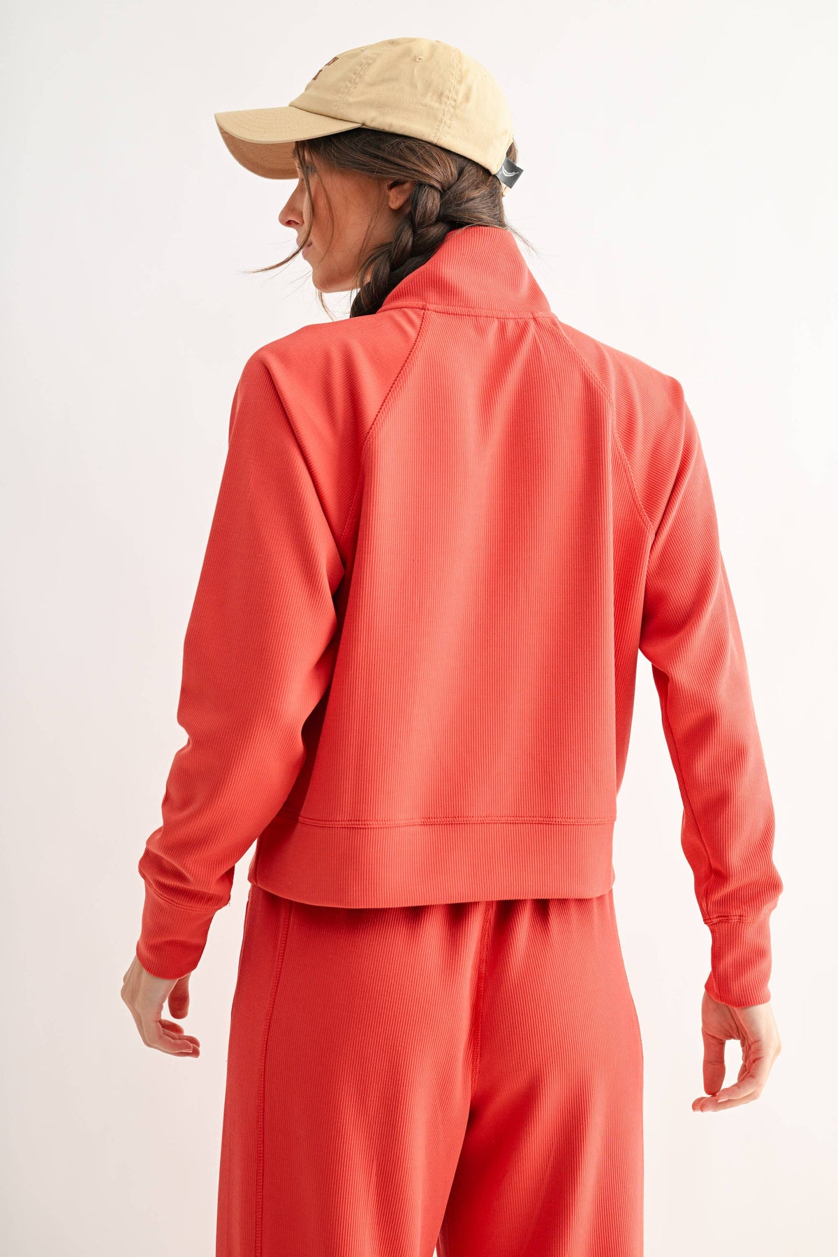 Luxe Sand Ribbed 1/4 Zip Sweater