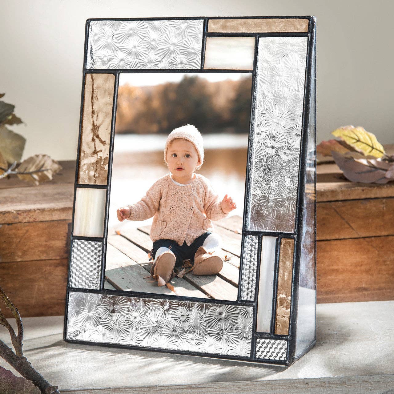 Peach, Ivory and Clear Vintage Glass Frame Series