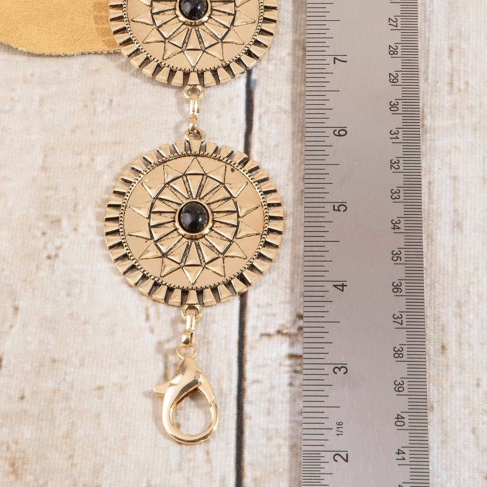 Stone Sunburst Concho Chain Belt