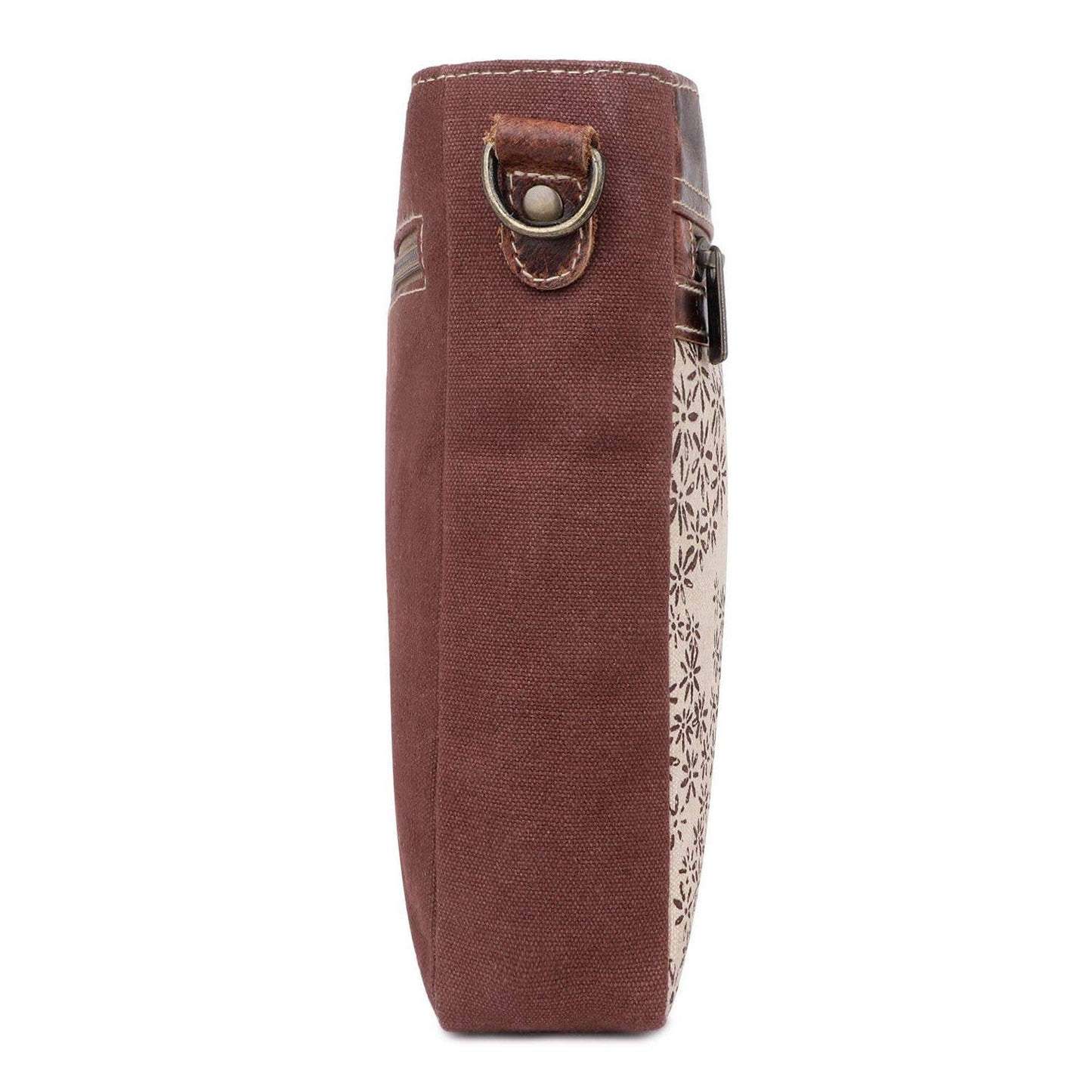 Canvas & Leather Women's Crossbody Bag - Timberwolf/Bole