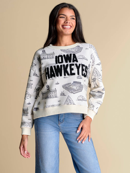 The Team Toile Pullover | Iowa
