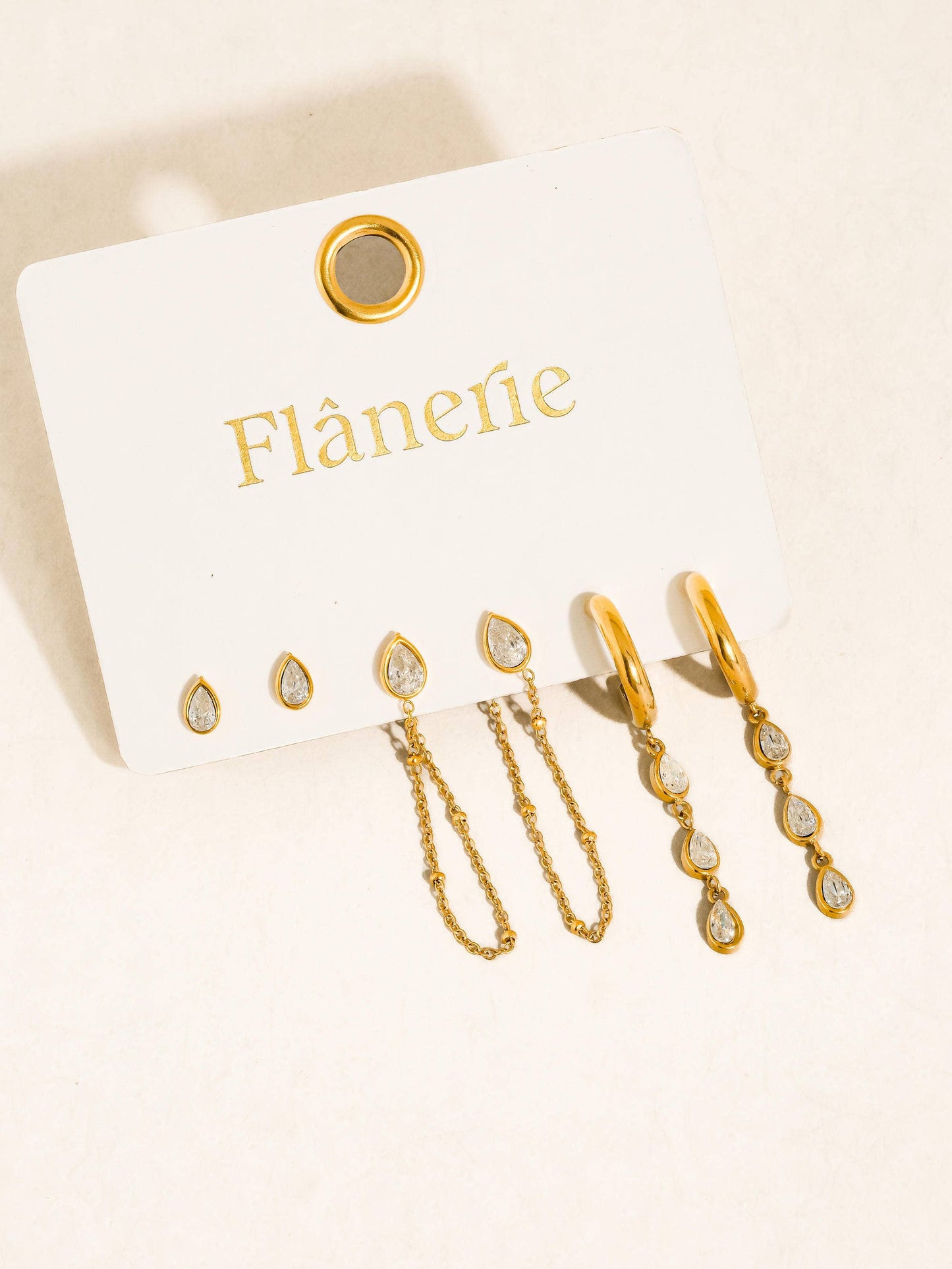 Finley 18K Gold Chain Drop Earring Set