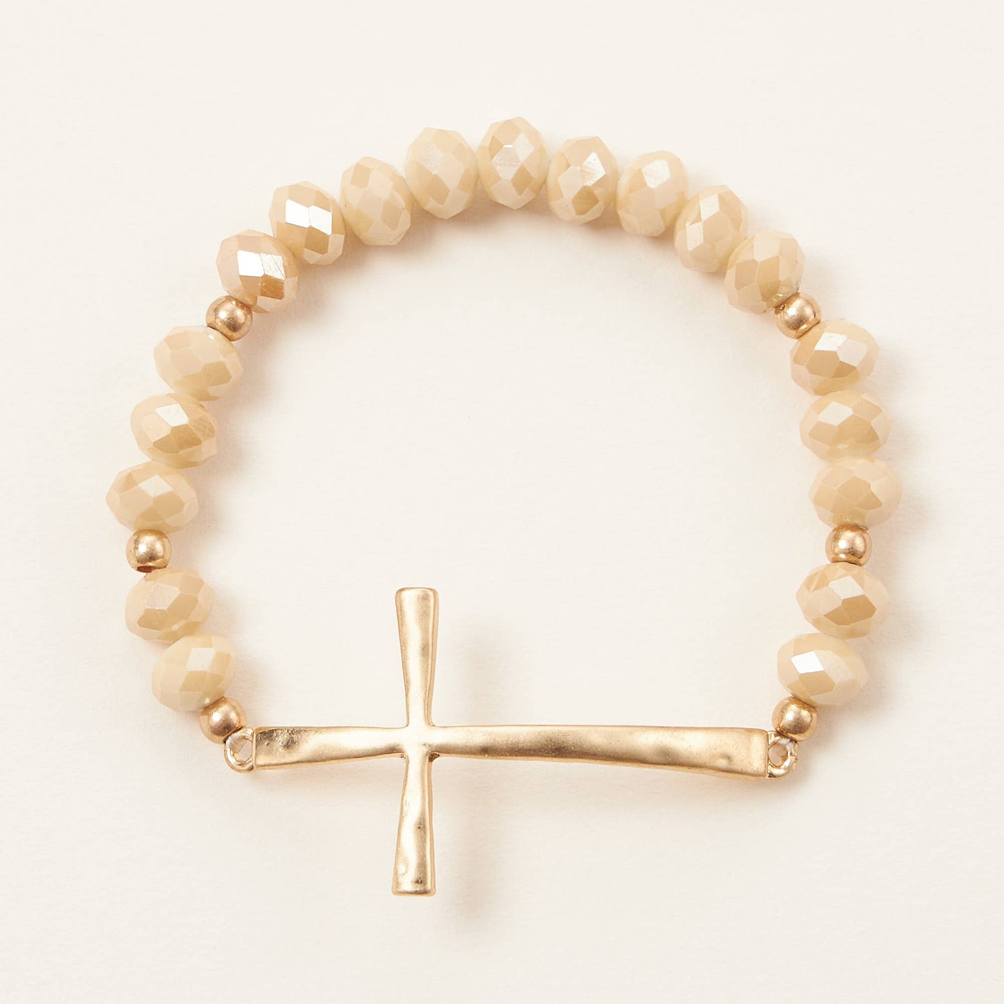 Cross Charm Glass Beaded Bracelet