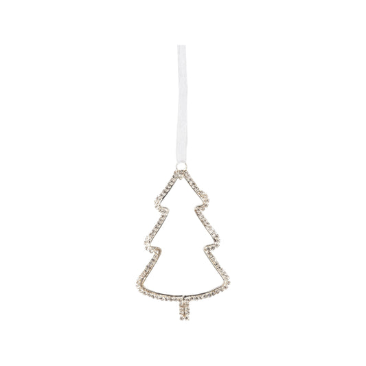 A80486: 2 Asst glass bead tree&star orn,slv setting,4in