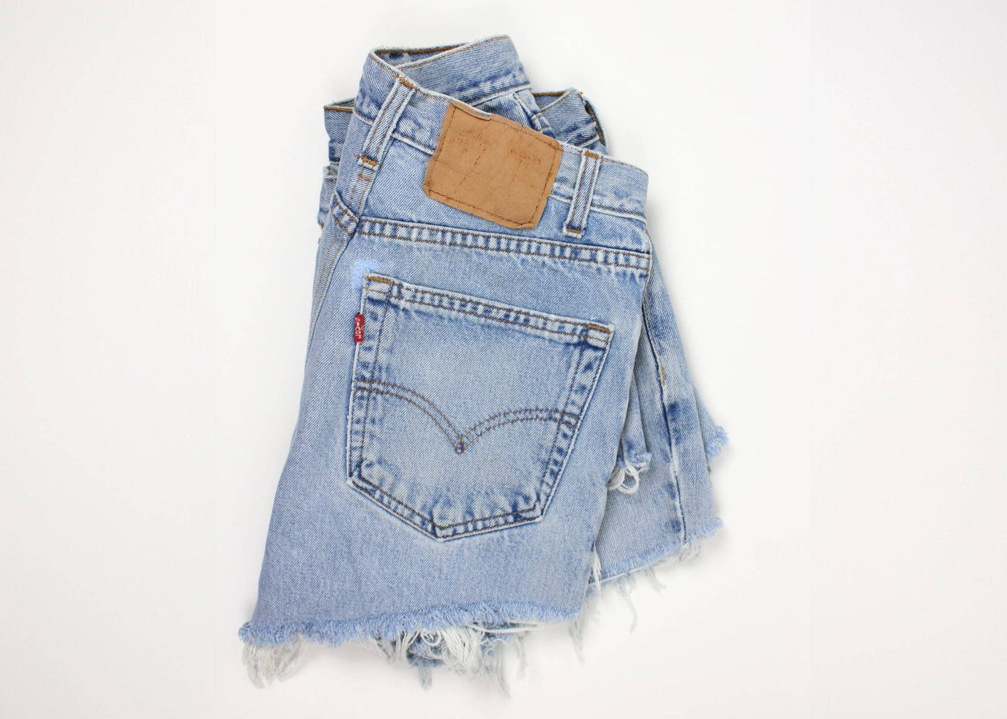 High-Rise Upcycled Denim Cutoff Shorts - Original