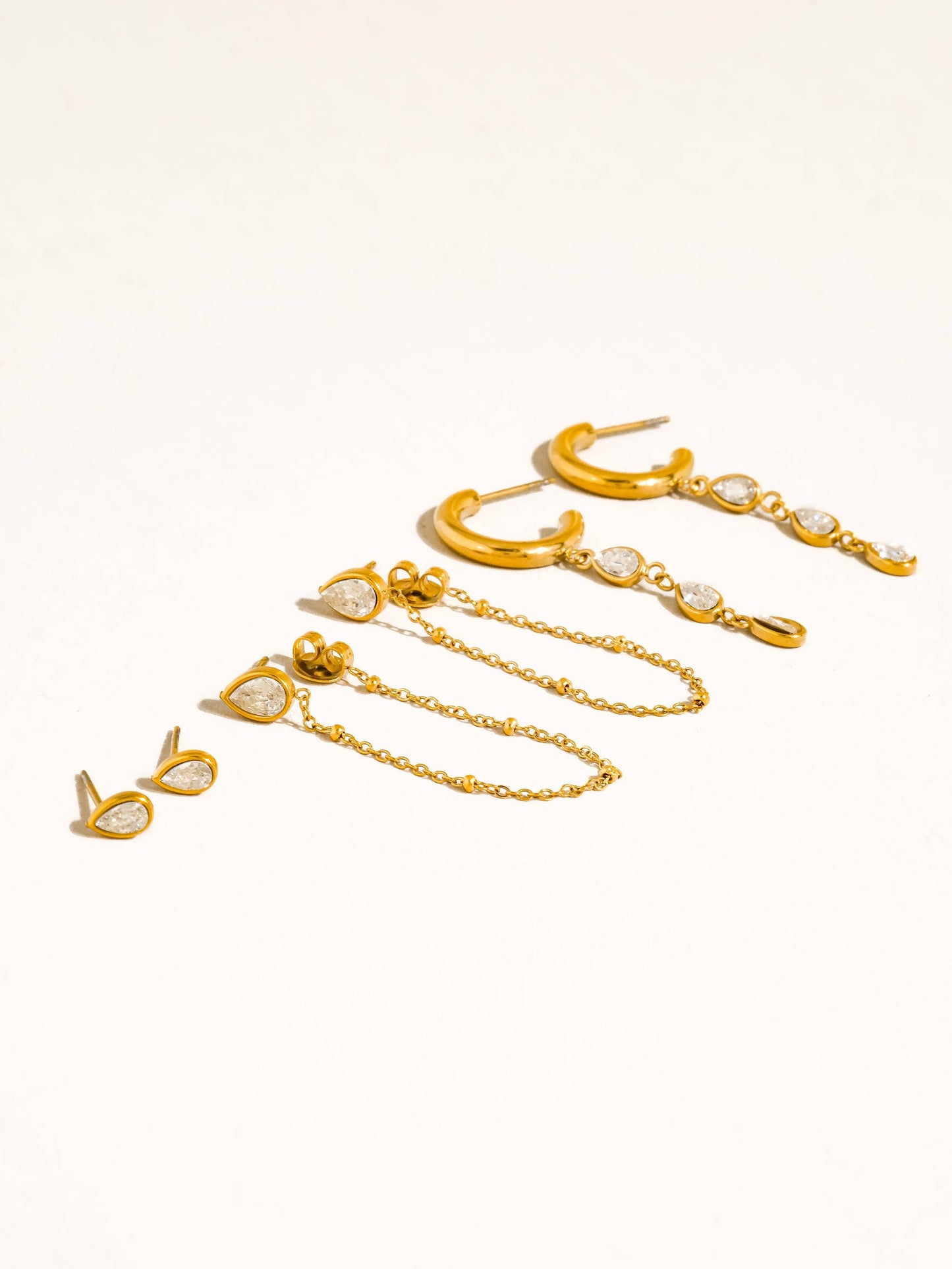 Finley 18K Gold Chain Drop Earring Set