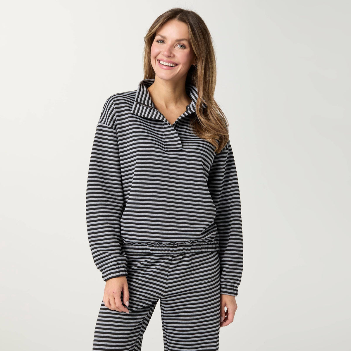 Cozymaxx Quilt Quarter Zip Long Sleeve
