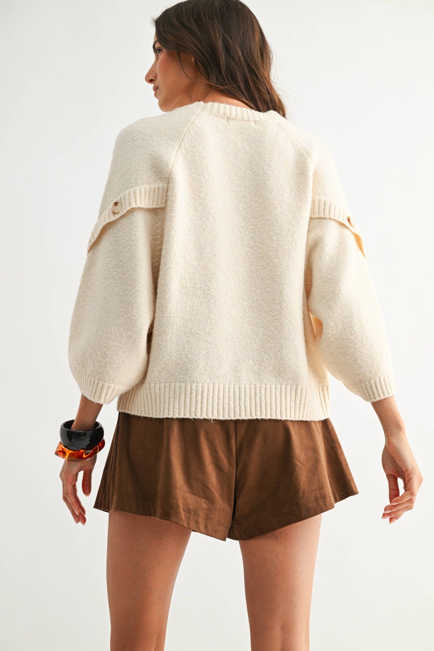 Crossover Button Sweater