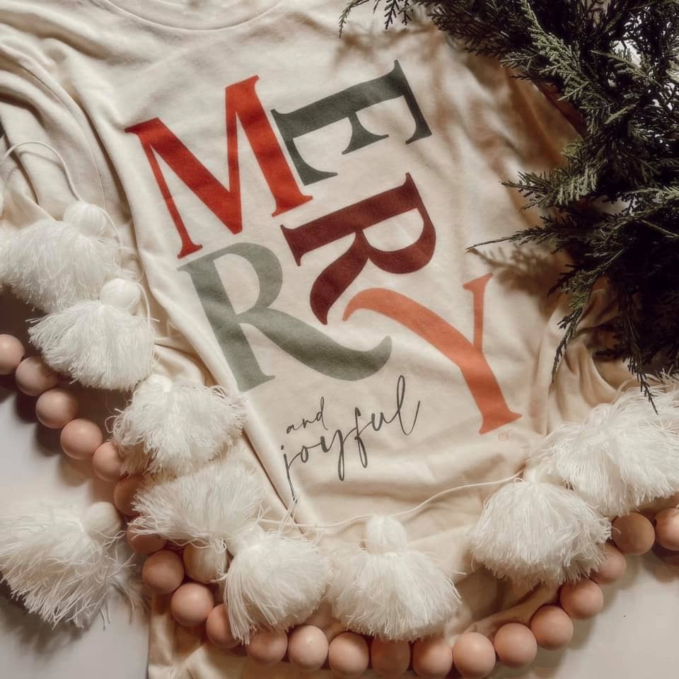 Merry + Joyful Christmas Tee