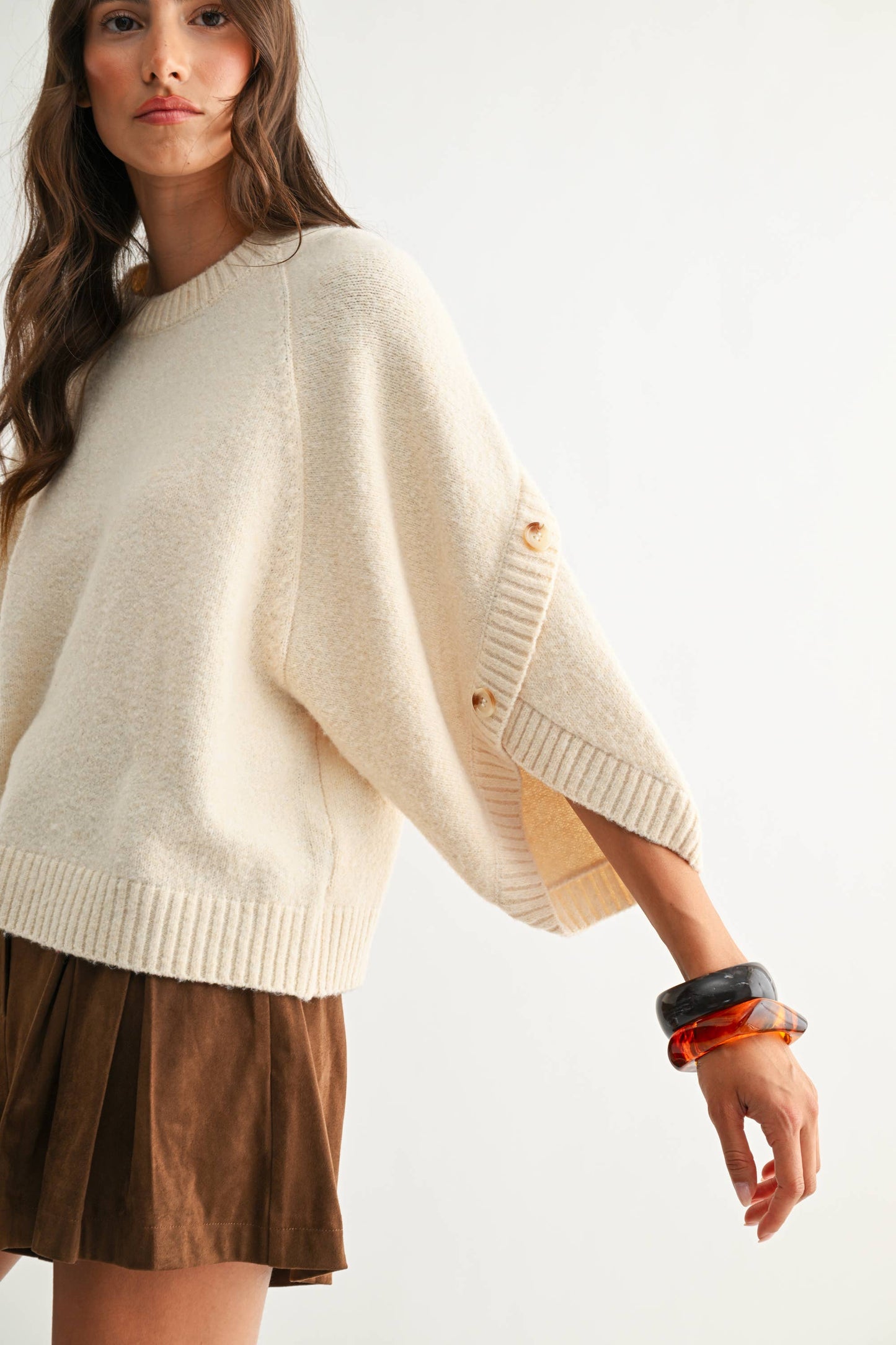 Crossover Button Sweater