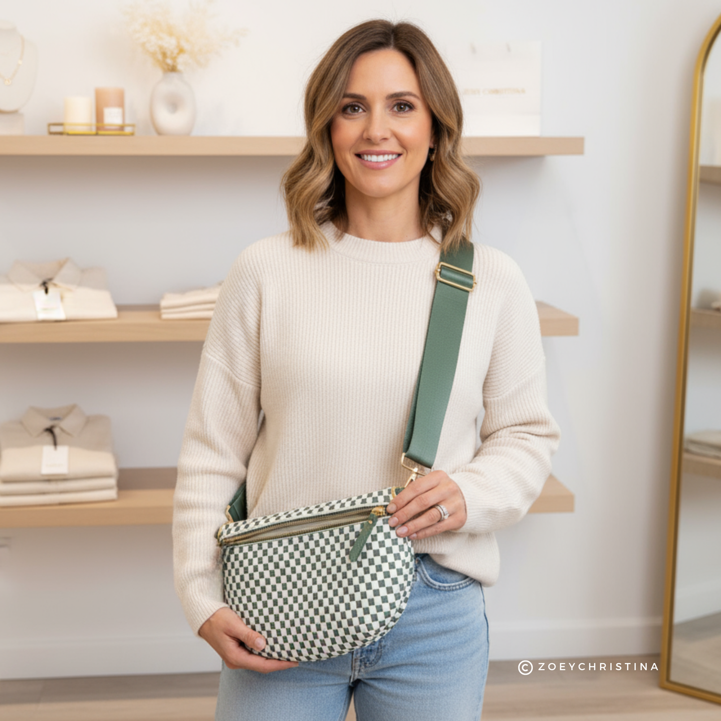 Checker Crossbody Bag