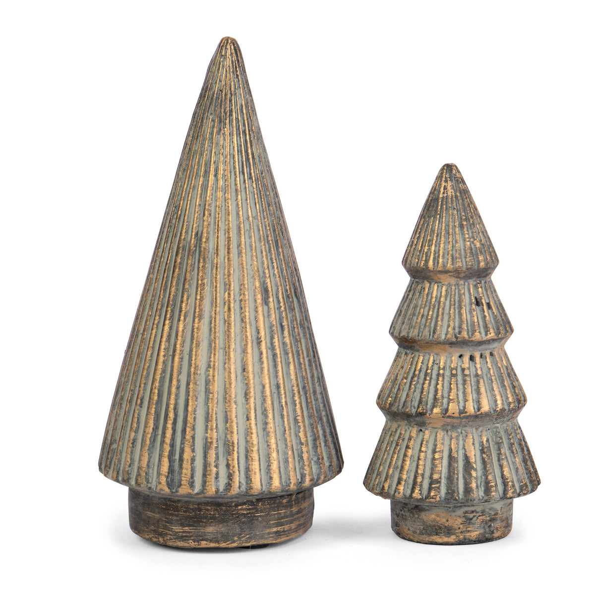 Weathered Gold Cement Christmas Tree Decor