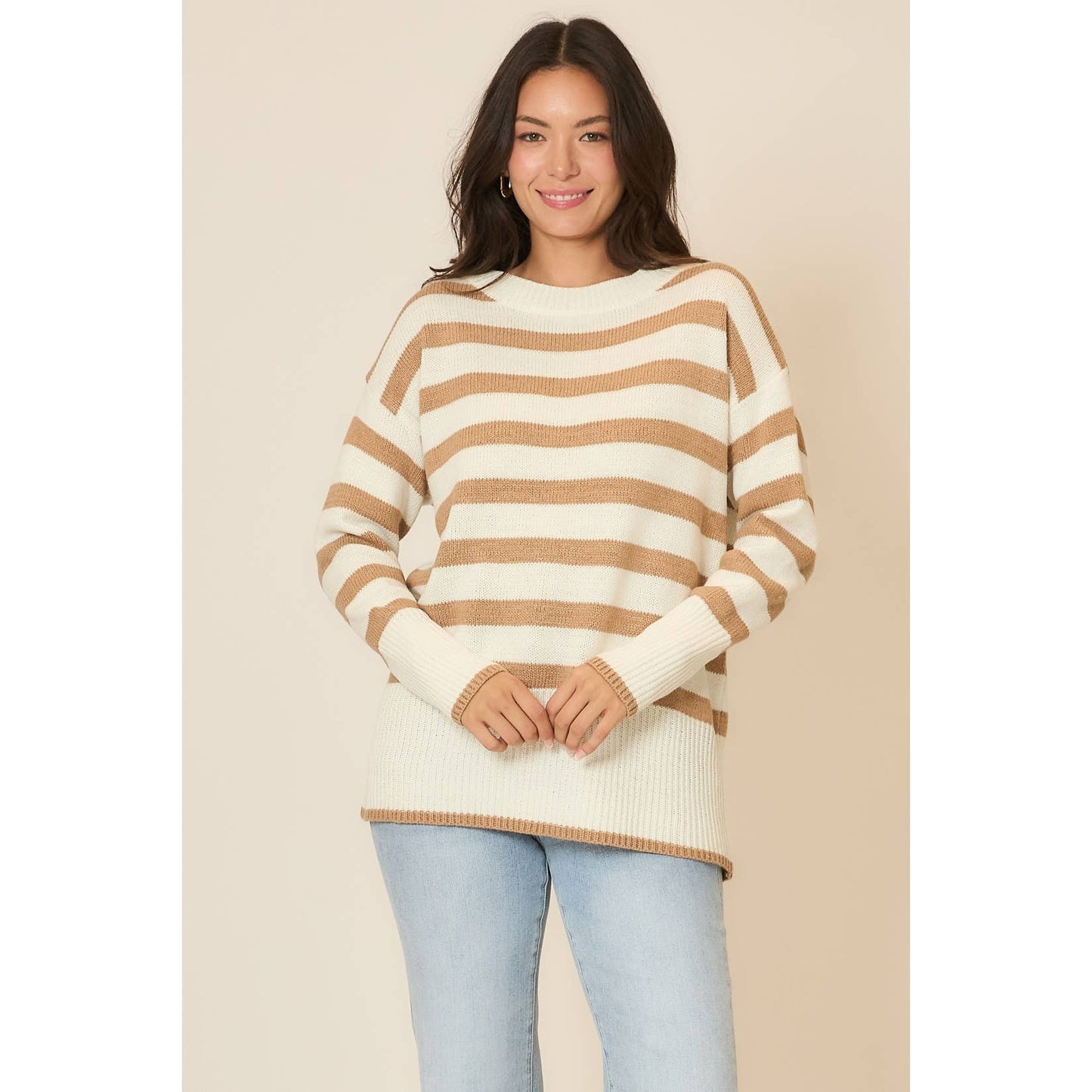 Striped Tunic Knit Sweater