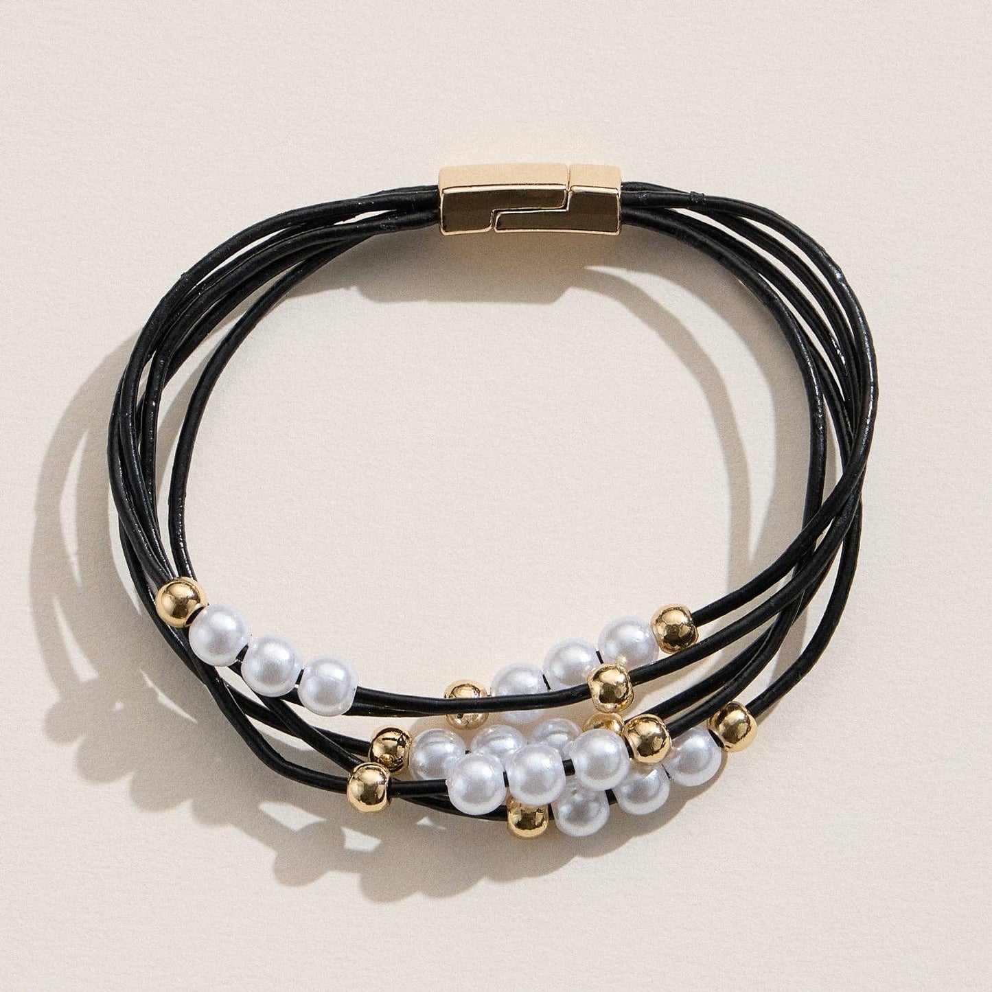 Multi-Strand Bracelet with Faux Freshwater Pearls