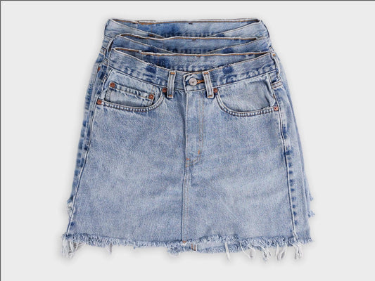 Mid-Rise Upcycled Denim Mini-Skirt, Original