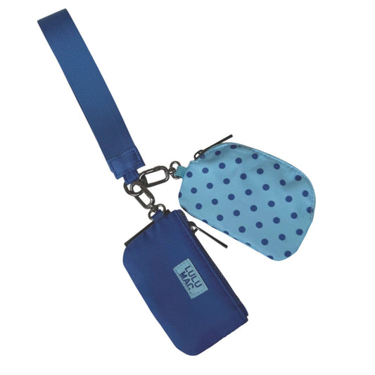 Blue Polkadot Lulu Mac Double Pouch