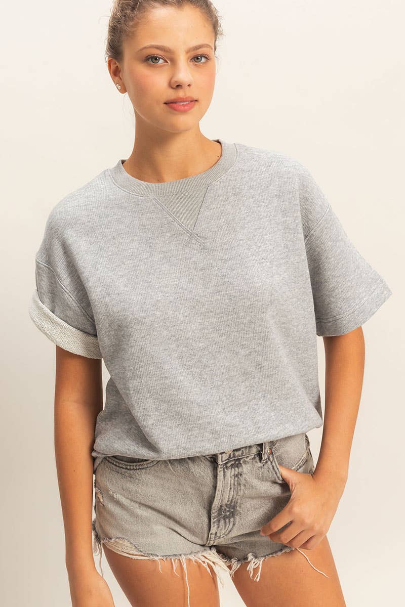 Saige Rolled Sleeve Top