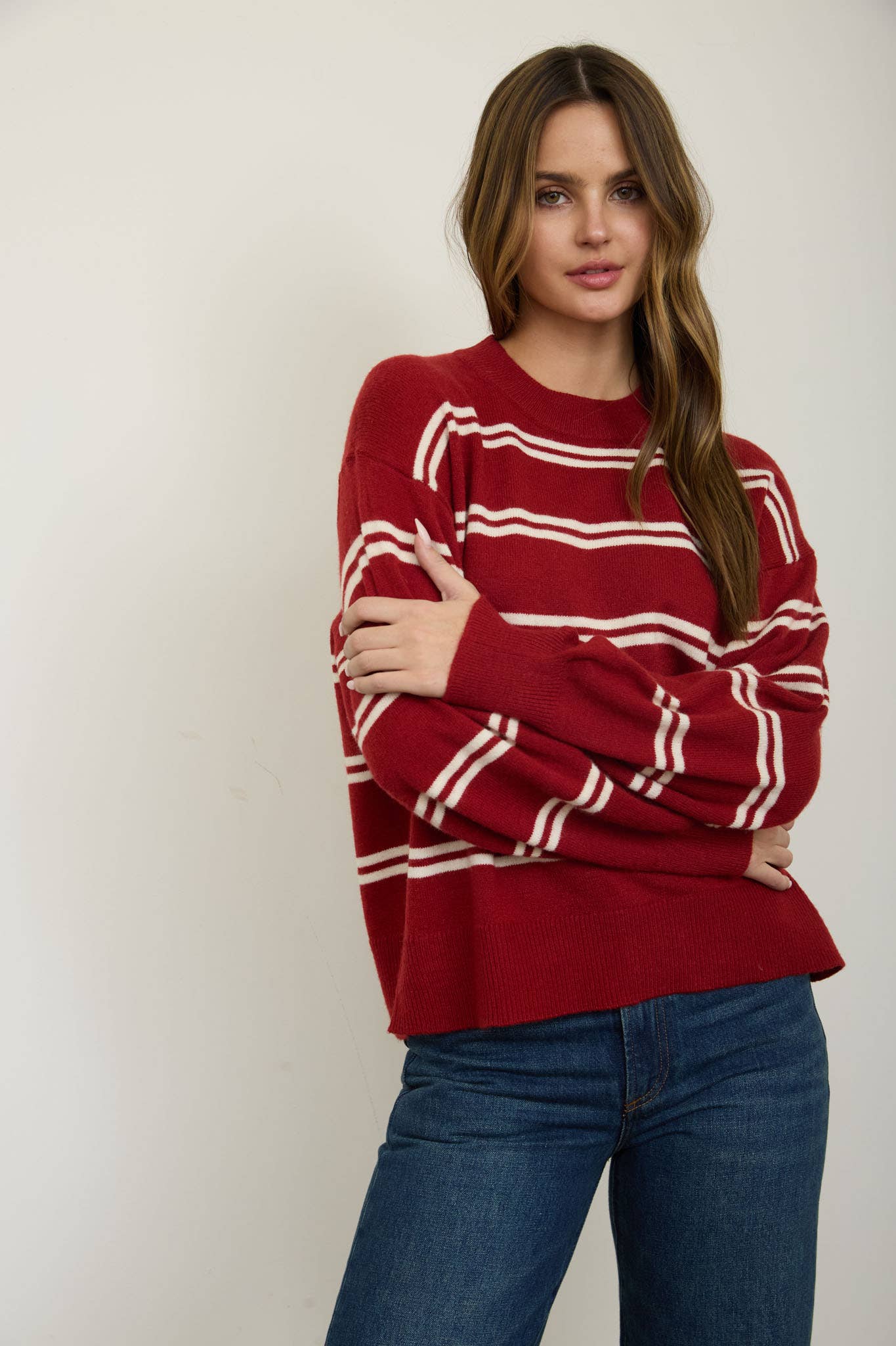 Somethin bout Falling Striped Sweater