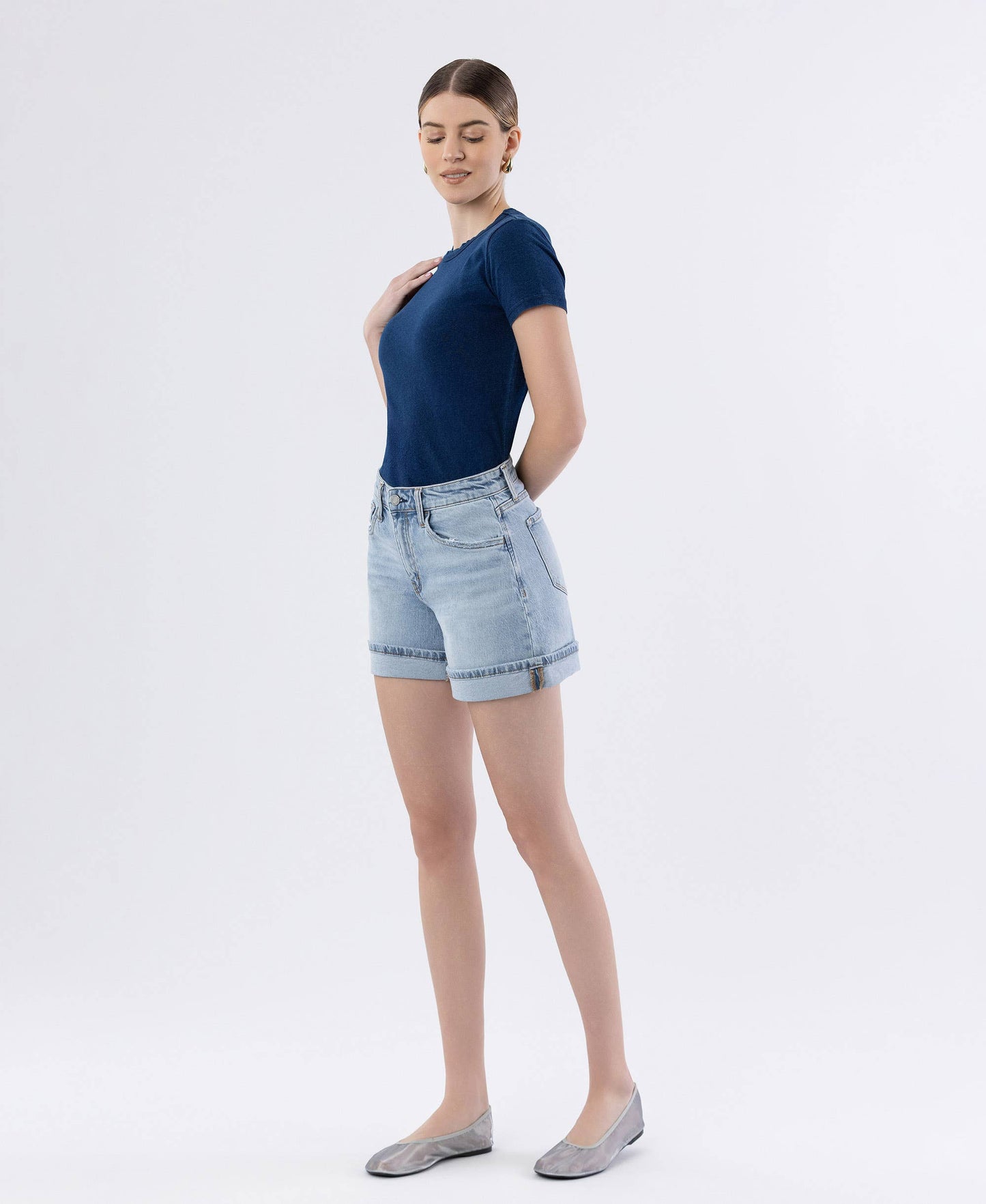 Dulcify Cuffed Jean Shorts