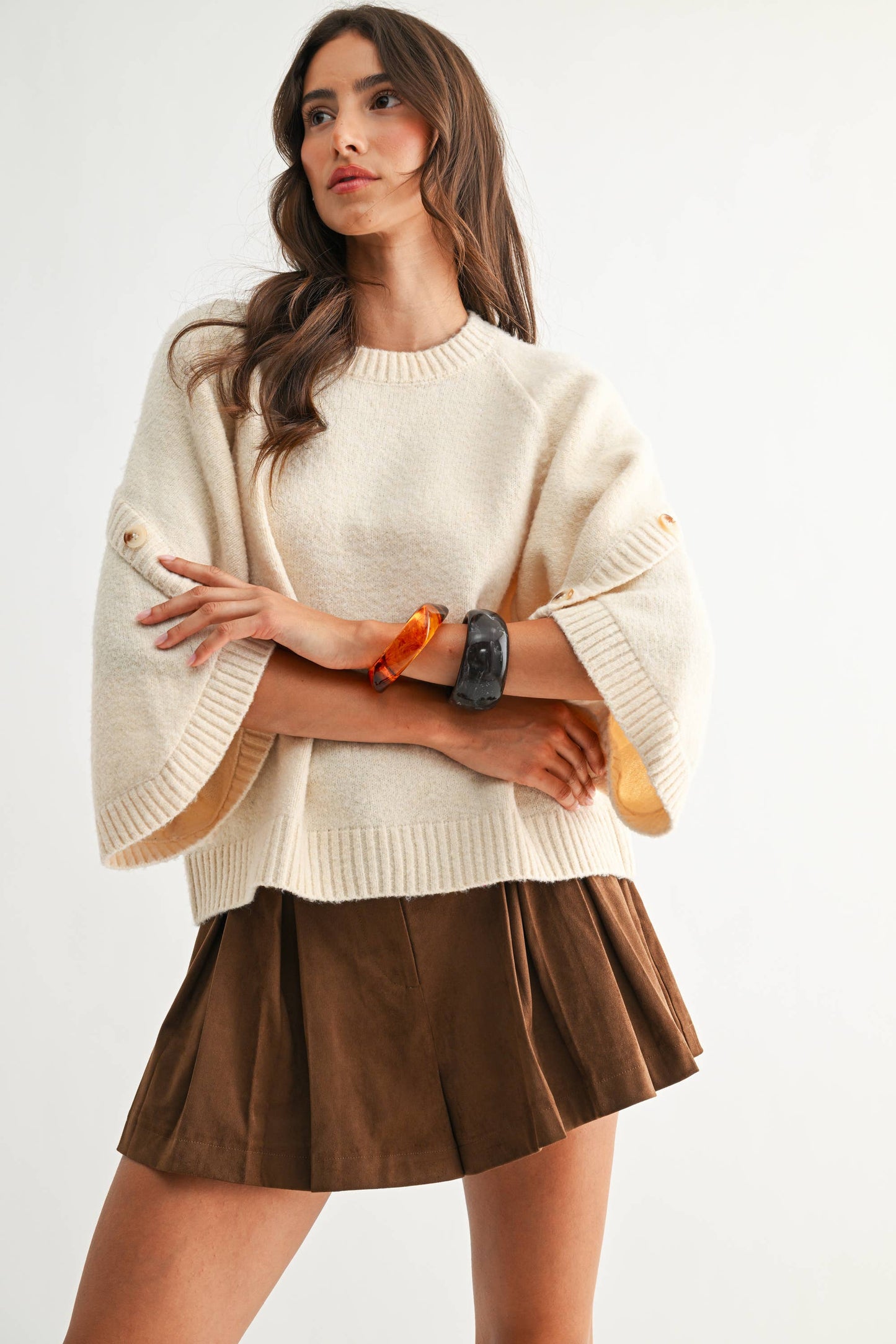 Crossover Button Sweater