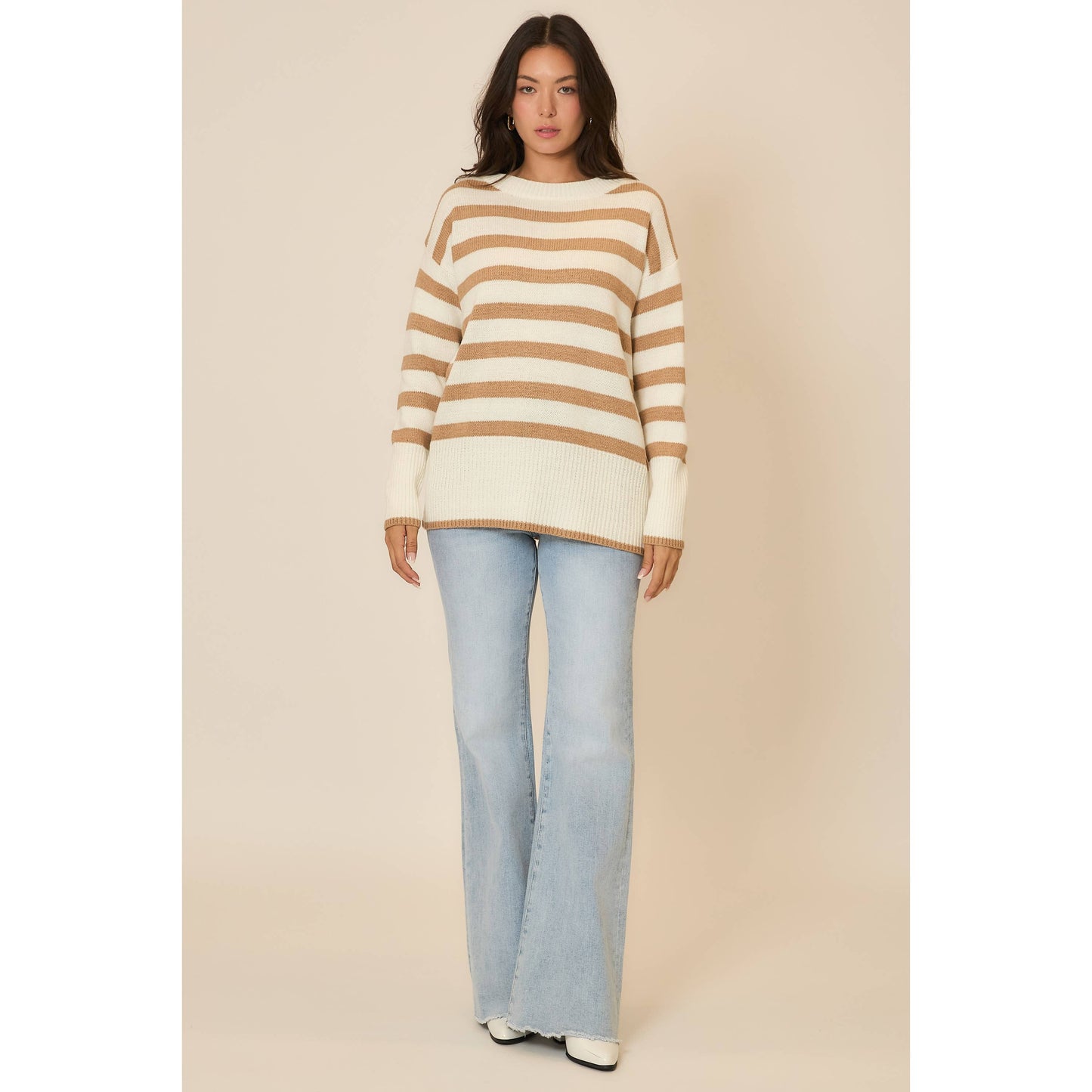 Striped Tunic Knit Sweater