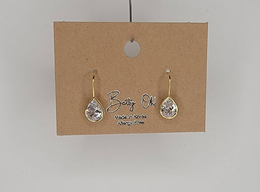 TEARDROP FISH HOOK EARRINGS.